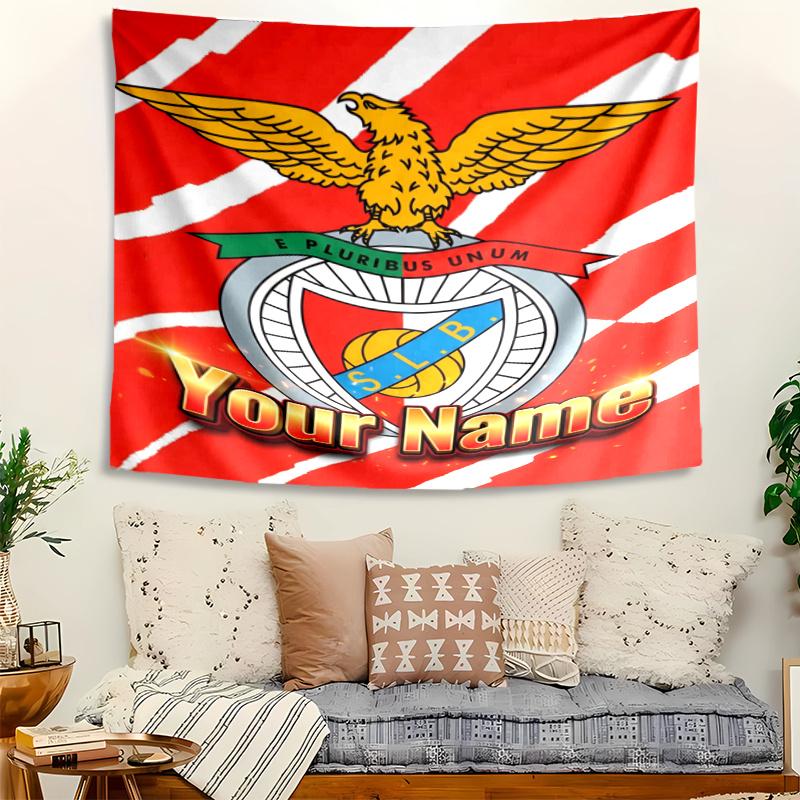 Personalized Name B-Benfica Tapestry, Wall Hanging Tapestry, Pattern Tapestry for Dorm Bedroom Living Room Wall Art Photography Backdrop