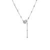 Womens Waterdrop Necklace Luxury Tassel Pendant Shiny Clavicle Chain