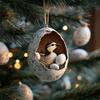 Yousheng Christmas Ornament Acrylic Animal Egg Tree Pendant 2D Chicken Duck Turtle Eggshell Farm Decorations Holiday Gift for Family Friends