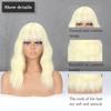 Synthetic Middle Length Short Wave Hair Extension Natural Wigs With Bangs For Women Wig Fibre Cosplay Wig