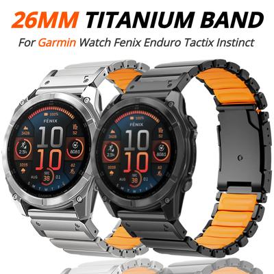 Титановый 26мм ремешок Quick Fit для часов Garmin Fenix 8 7X Pro Tactix 7 EPIX Pro 51мм Enduro 3 2X Instinct 3 2X 50мм Металлический ремешок
