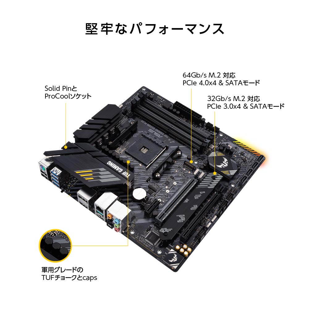 ASUS TUF GAMING AMD Ryzen 5000 series AM4 совместимый B550 оборудованный mATX авторизованный дистрибьютор продукт B550M-PLUS материнская плата/домашний