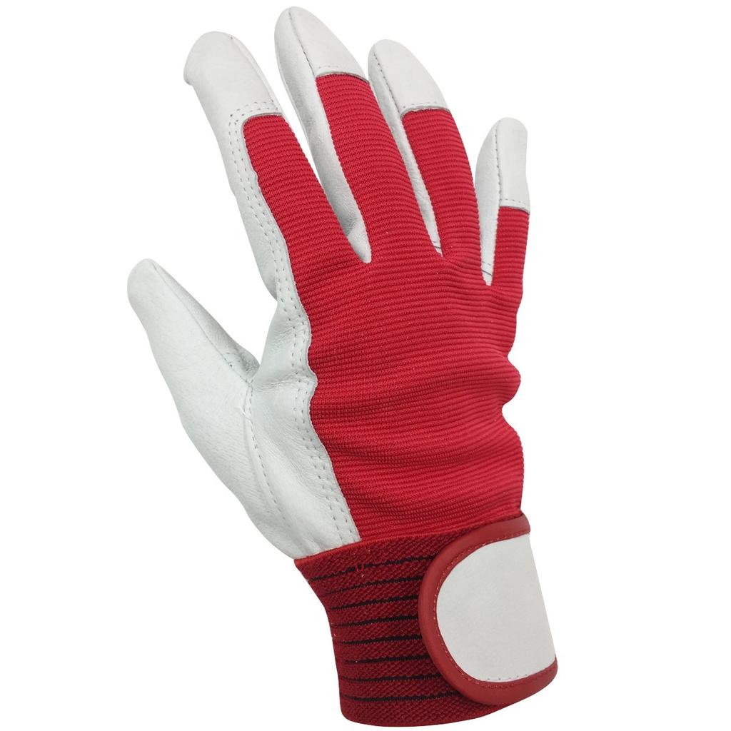 Pig Leather Work Gloves with Unlined Size Bandit [ACE] [Bulk Purchase] [2-Pack] Back, Red, M, AG5163-2P,