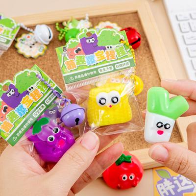 Мультяшная овощная игрушка-сквиш с колокольчиком, цепочкой, медленно поднимающаяся, сенсорная игрушка-антистресс, брелок, подвесное украшение