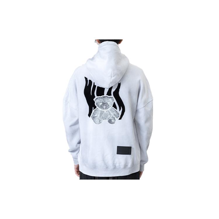 WE11DONE Glow In The Dark Teddy Hoodie WD-TH9-20-113-U-WH