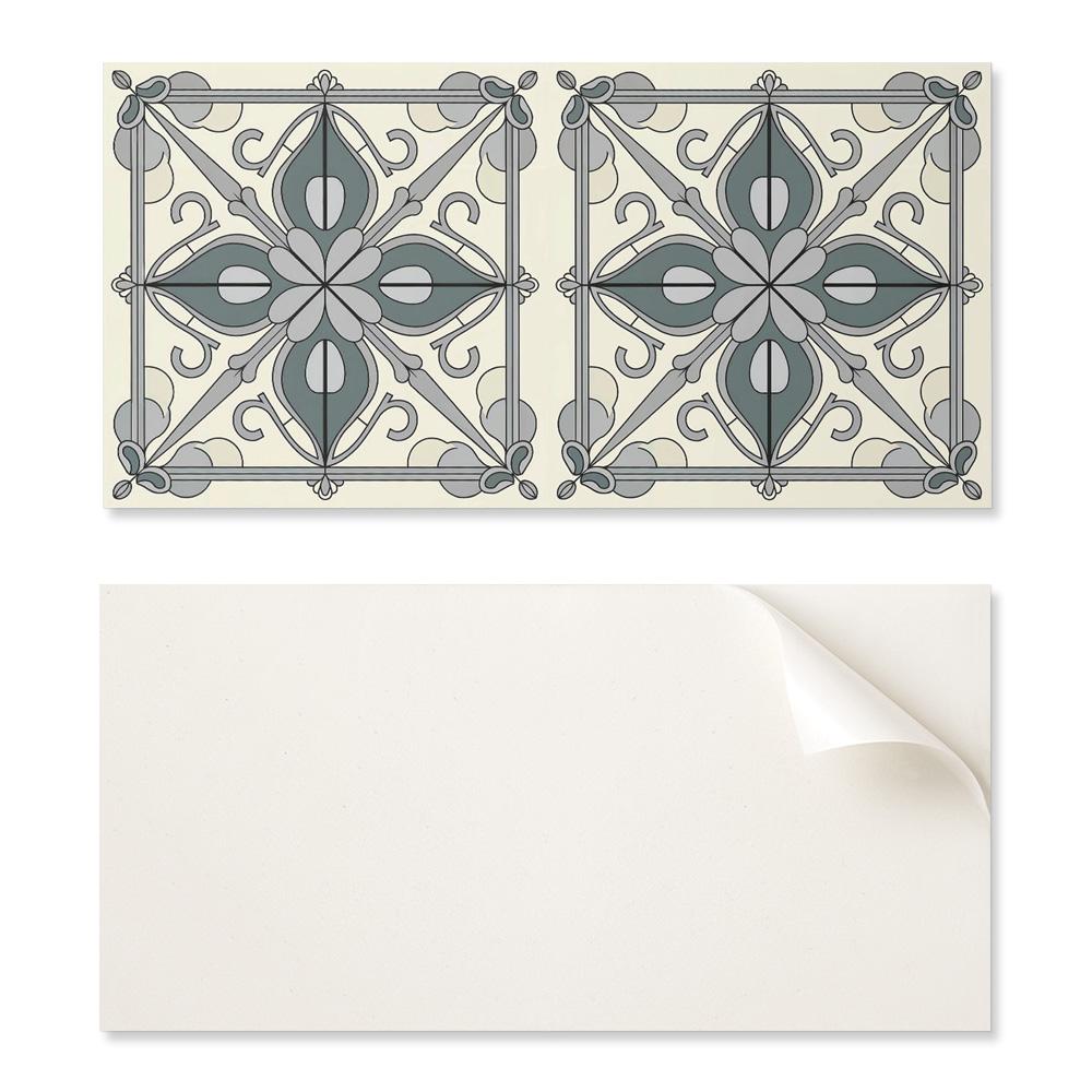 Pack of Vinyl Tiles with Printed Floral Pattern with Ornaments 10x40x20 cm
