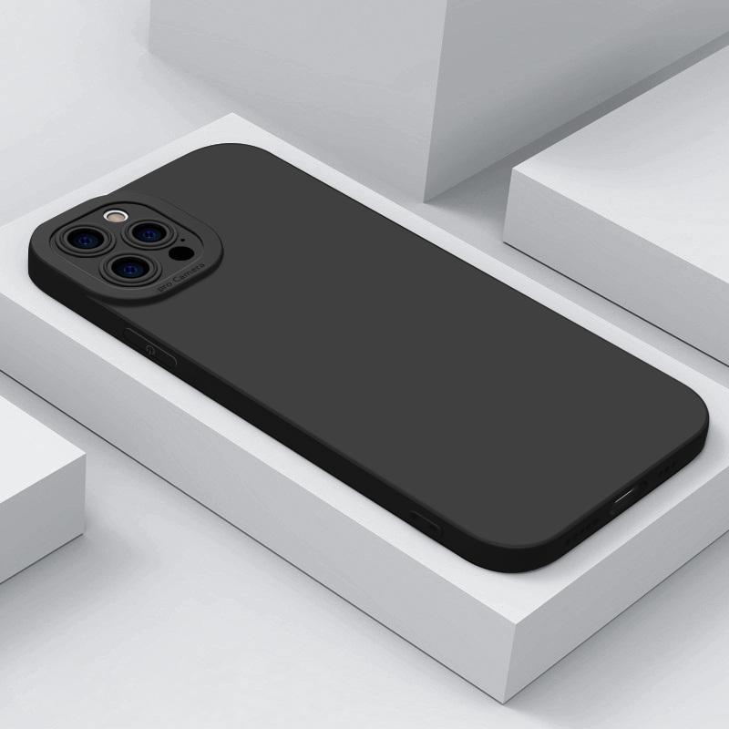 Для iPhone Мягкий чехол из жидкого силикона с фланелевой защитой объектива камеры Задняя крышка Для iphone 16 15 14 Pro MAX 13 12 11 17 Pro 16E 17E 8 7