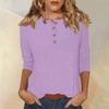 Women Cute Print Tees Blouses Casual Plus Size Basic Tops Pullover For  3/4 Sleeve Shirts