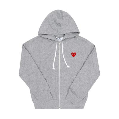 Comme Des Garcons Play Худи на молнии с красным сердцем Нашивка Ax T168 051