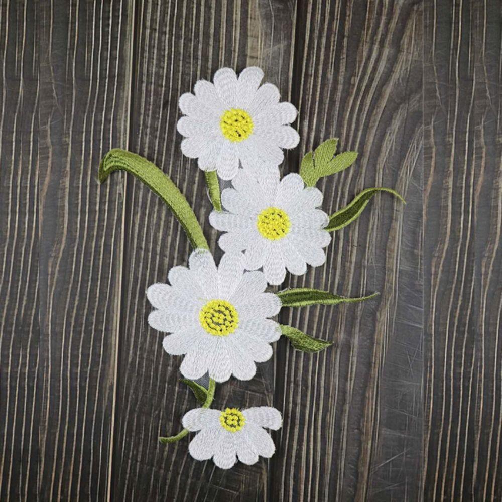 Daisy Clothing Applique Elegant Clothes Patches Flower Embroidered Patches  Sewing