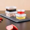 50Pcs/Pack Square Sauce Cup With Cover Clear Mini Plastic Dipping Sauce Cups