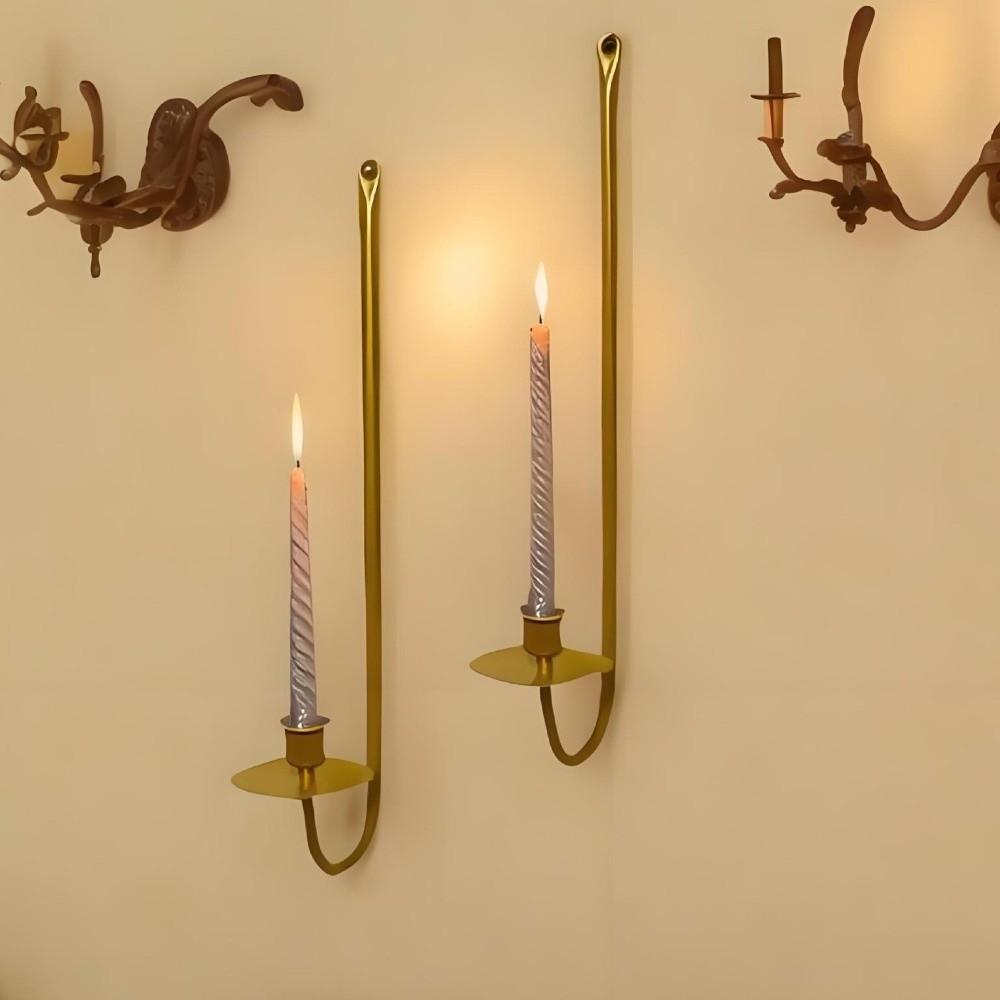 L-Shape Candlestick Holder Minimalism Metal Candle Sconce Party Prop Candle Stand Wedding Party