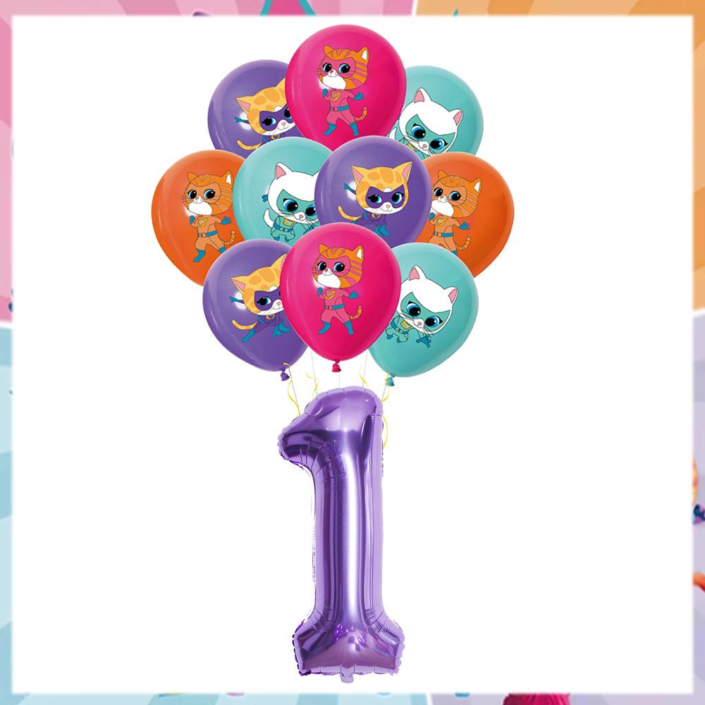 Superkitties Birthday Balloons Party Decorations Napkins Cake Topper Party Supplies Baby Shower Child Birthday Party Favors