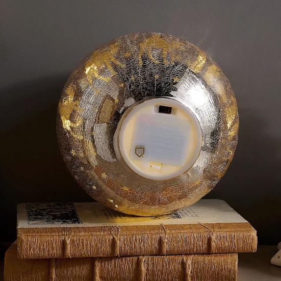 Yousheng Светящийся Треснувший Рождественский Шар Светящаяся Треснувшая Сфера со Сценой Рождества Скрытый Светящийся Рождественский Стеклянный Шар для Дерева Домашнего Украшения для Вечеринки