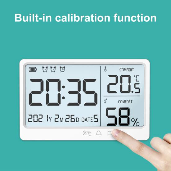 Цифровой гигрометр, настенный, высокоточный, с сенсорной кнопкой, обнаружение влажной и сухой АБС-пластика, антикоррозийный тестер влажности для дома