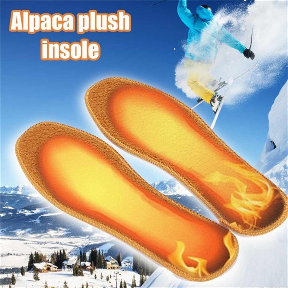 Shock Absorbing Keep Warm Winter Thermal Insulation Cashmere Pad Alpaca Plush Insoles Wool Thicken