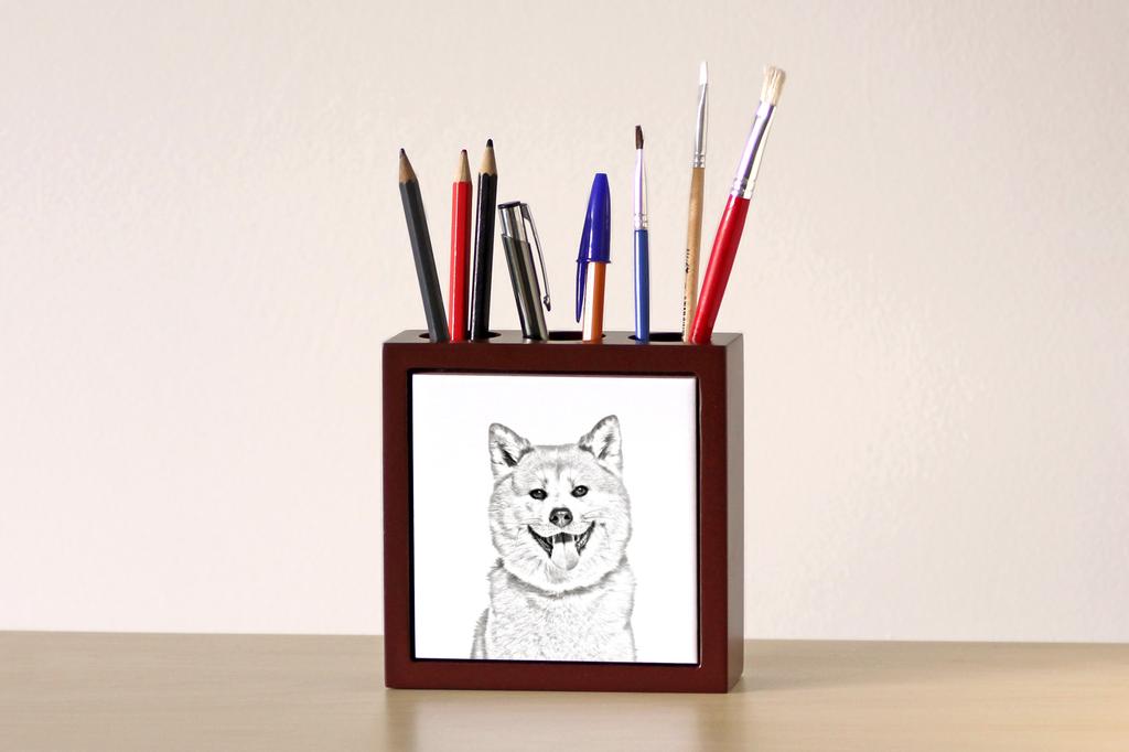 Akita, Akita Inu – Pen holder with a dog, desk organizer with a print | Art-Dog
