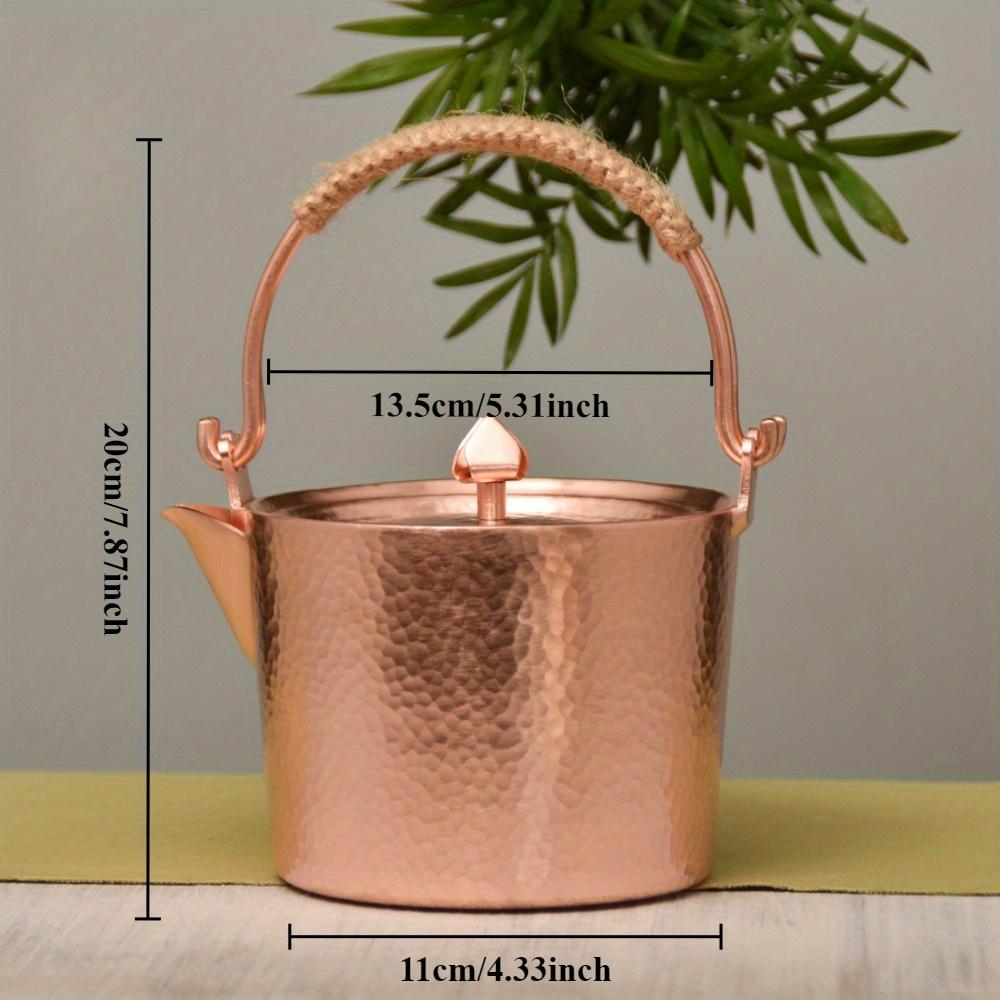 Чайник из чистой меди ручной работы, утолщенный медный котелок, чайник для заваривания чая, чайник для кипячения воды, медный котелок