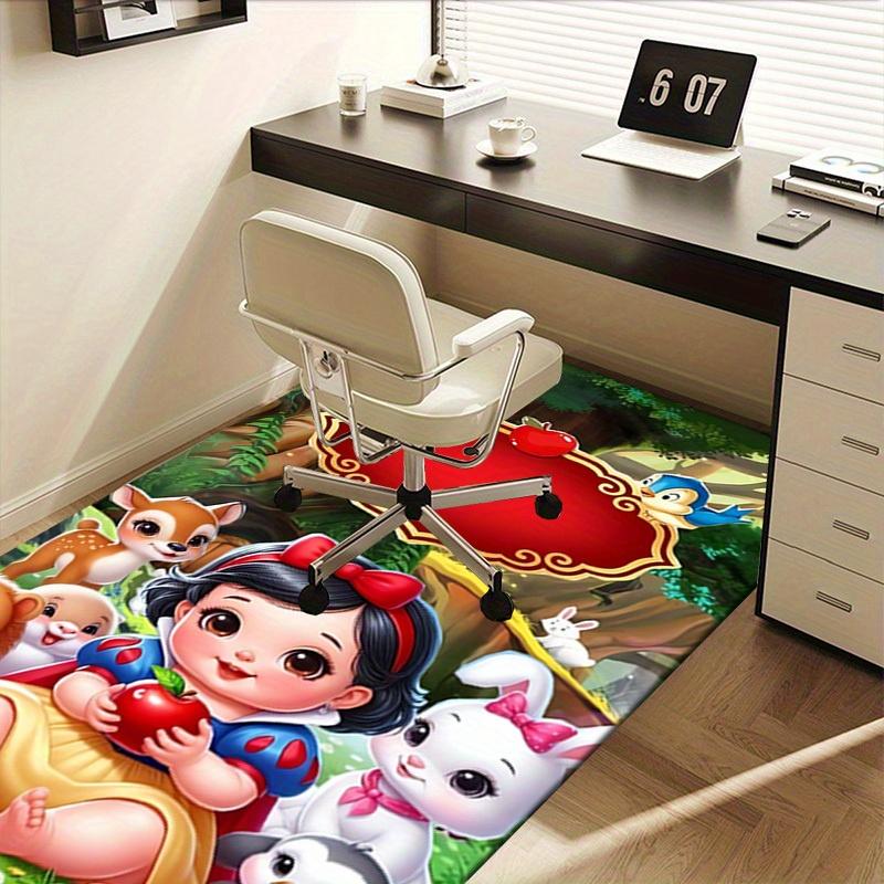Office Carpet, Under Chair Rug, Gift for, Home Decor, Snow White and Friends Forest Scene, Soft Plush Mat for Playroom, , and Living