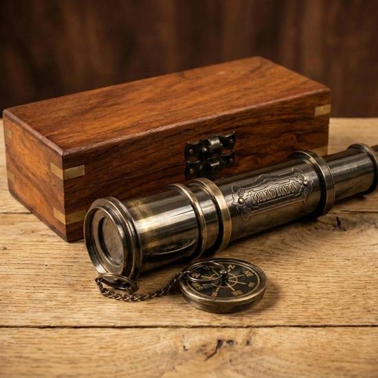 Personalized Brass Telescope Spyglass Engraved Nautical Gift