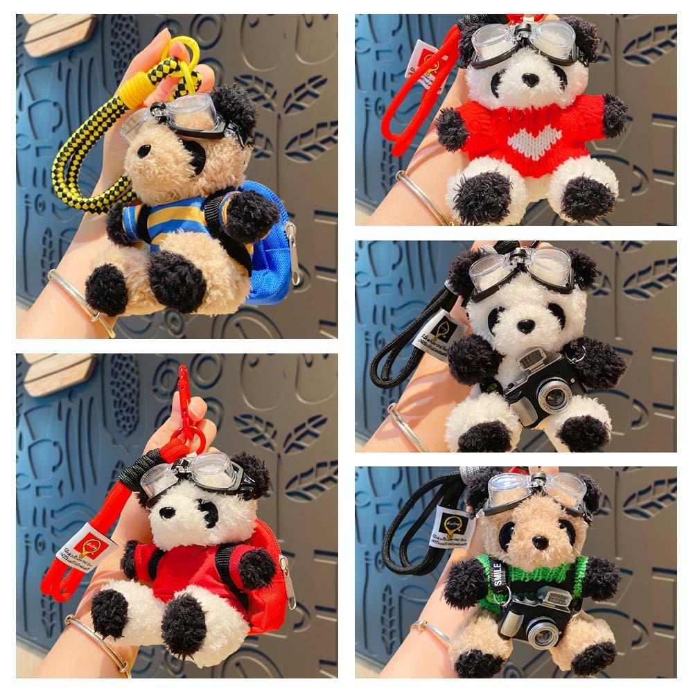 Украшение для рюкзака Брелок в виде медведя-пилота Мягкая игрушка Плюшевый брелок Плюшевая кукла-панда Пара Дети