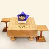 Shogi Shogi Board with Boxwood Carved Pieces and a Piece Stand Set 3-inch Legs,