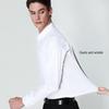 Youth Casual Slim Fit Men's Shirt: Solid Color, Light Business, Turn-Down Collar, Fashion Work Uniform