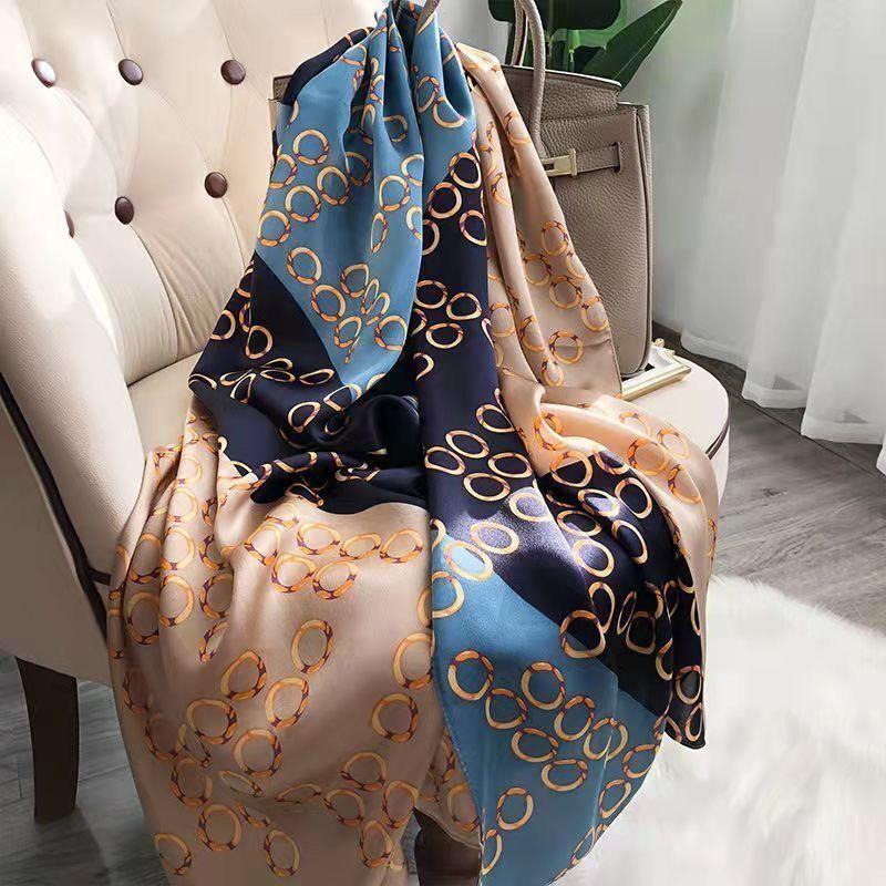 Women's New High-end Silk Spring and Autumn Summer Versatile Shawl Thin Sun Protection Neck Protection Fashionable Scarf
