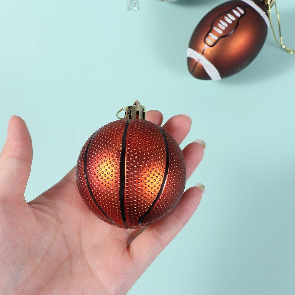 6Pcs DIY Crafts Painted Christmas Tree Ornament 6cm Electroplated Ball Painted Christmas Balls