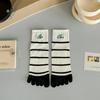New Five-finger Ladies Breathable Sweat-absorbing Mid-tube Split-toed Socks Cute Cartoon Student Girl Socks