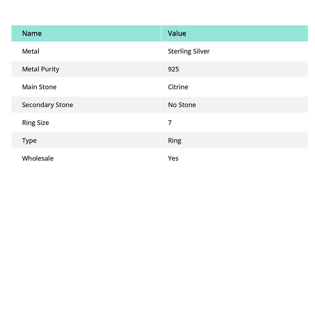 Natural Citrine Gemstone Handmade 925 Sterling Silver Gift Ring Size 7 n6U39