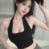Korean Chic Halter Neck Camisole: Summer Trendy Slim Fit Top with Chest Pad