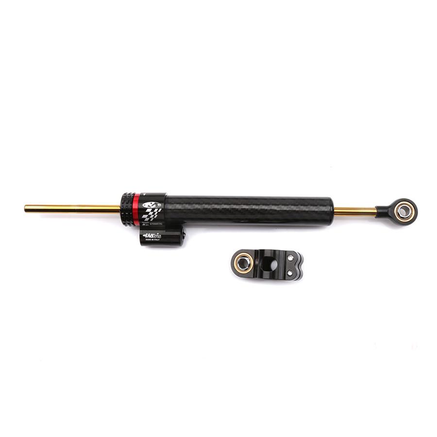 13.5'' Motorcycle Carbon Fiber Black Steering Damper Stabilizer Top Installation