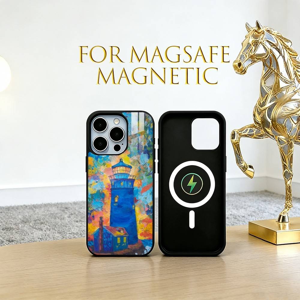 Art oil painting of a lighthous Phone Case For iPhone17,16,15,14,13,12,11 Plus,Pro Magnetic with Magsafe Wireless Charging
