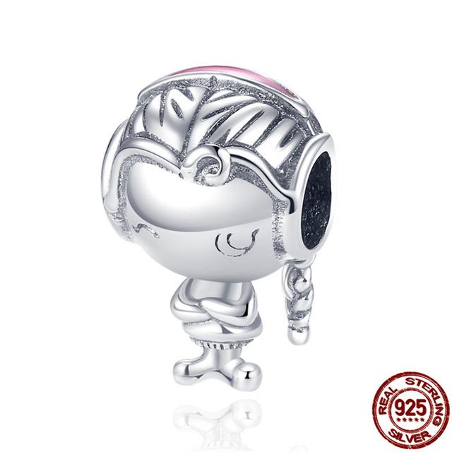 925 Sterling Silver Little Boy &Little Girl Charm Fit Sweet 3mm Bracelet &Bangle Making Fashion Diy Jewelry For Women
