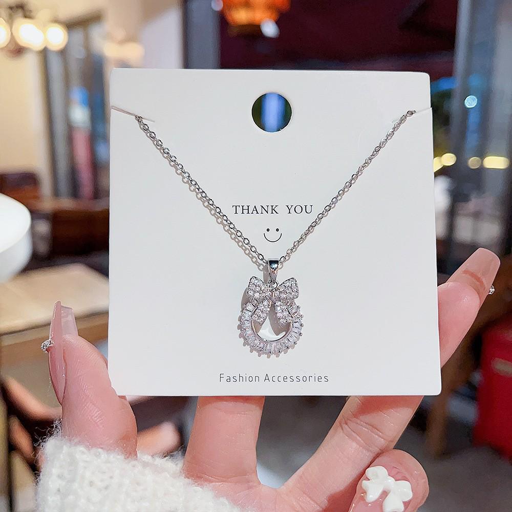 Стильное титановое цирконовое ожерелье с медведем 2025 для женщин - Изысканная ключичная цепочка