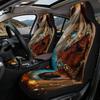 2 шт. Современные чехлы на сиденья автомобиля с дизайном рождественской лошади, совместимые с Fit, Мягкая обивка и Машинная стирка, Передние сиденья в стиле лошади