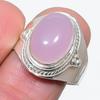 Кольцо из стерлингового серебра 925 пробы с натуральным розовым халцедоном, размер 8,5 R3a22