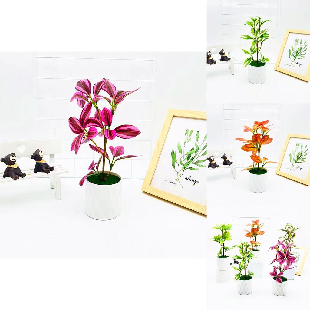 Имитация разноцветных листьев в горшке, искусственное растение для гостиной и реквизит для фотосъемки