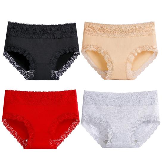 Интимные женские трусики, высокая эластичность, повседневная одежда, удобные кружевные трусики со средней талией, женская одежда