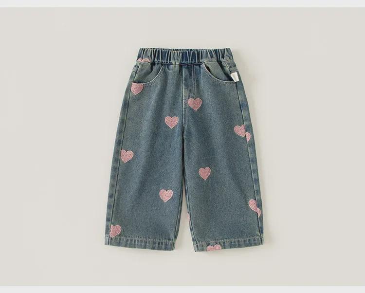 Джинсы Youbao Girls' Love: Осенний широкий прямой корейский свободный крой