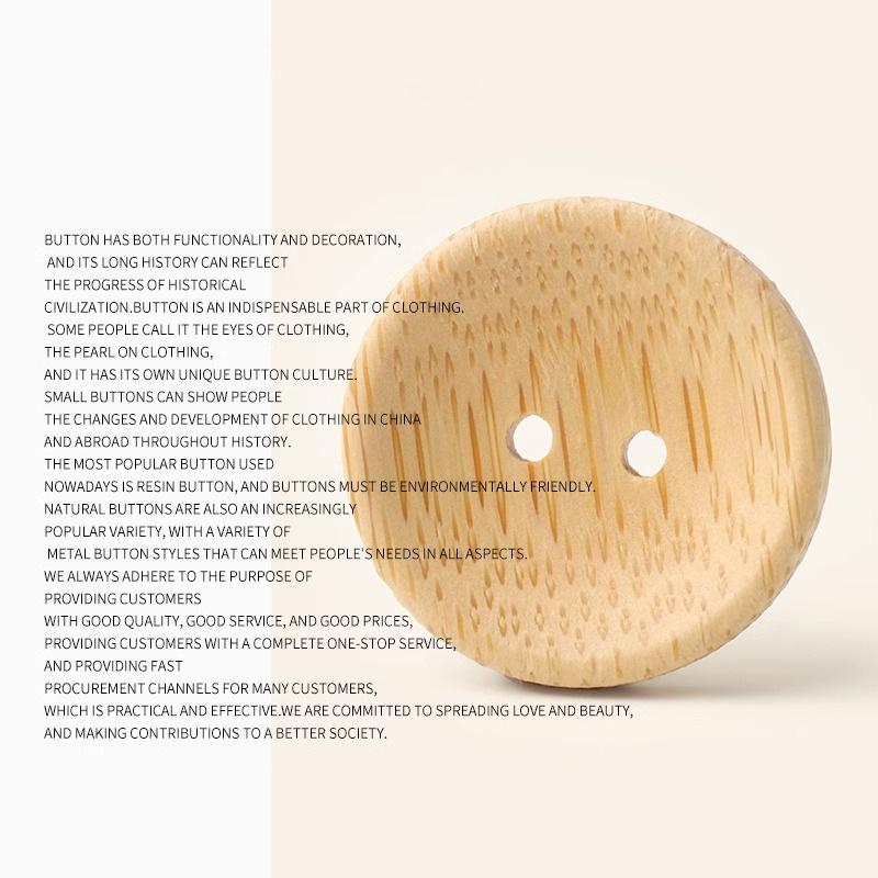 10Pcs Ring Bamboo Bowl Button Bowl Type Log Color Natural Bamboo Button Button Dress Knitted Sweater Jacket Cotton And Linen Clothing