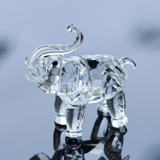 Искусственный кристалл слона орнамент прозрачная фигурка слона удачи подарок настольная мини скульптура слона для офиса спальни гостиной