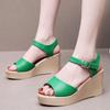 Маленький Большой Размер 33-43 Качественная Натуральная Кожа Обувь Женские Клинья Платформа Сандалии 2025 Лето Высокий Каблук Сандалии Офис Пляж