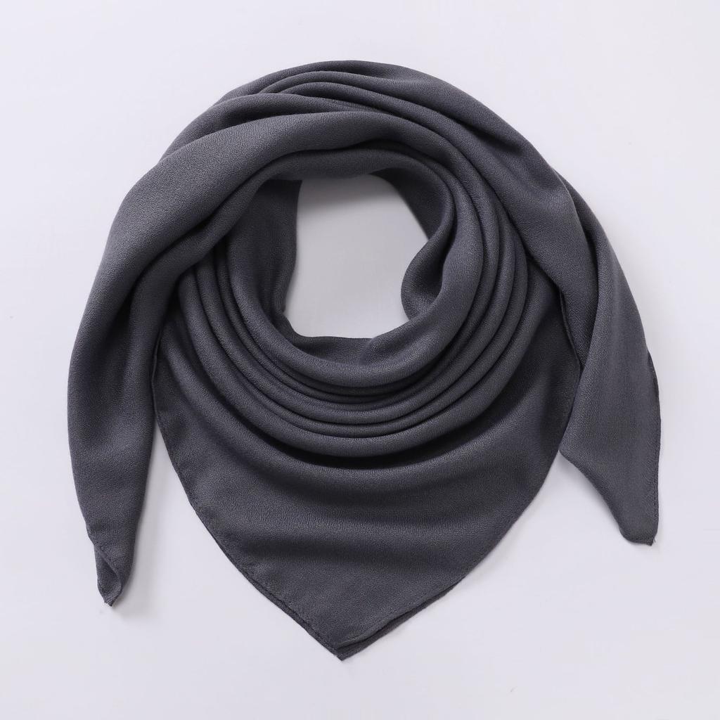 Solid Color Imitation Cotton and Linen Scarf for Women, 90CM Pleated Square Scarf, Headscarf Scarf