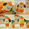 LINE FRIENDS BT21 Аниме Kpop 12см Куки Шуки Плюшевая Игрушка Стиль Y2K Последнее Поступление Мультяшная Оранжевая Плюшевая Кукла Брелок для Рюкзака