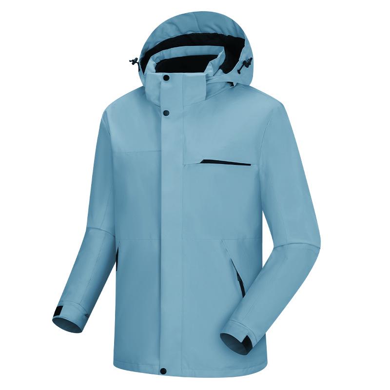 New Style High-Quality Outdoor Two-Piece Shell Jacket with Detachable Hood - Waterproof & Windproof for Youth Climbing Couples