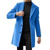 Men's Single Breasted Lapel Coat Long Sleeve Solid British Style Single Breasted Coat