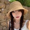 Summer Beach Sun Hat Women's Visor Bucket Hat Ins Weaving Straw Cap Travel