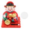 God of Wealth Decoration Solar Powered Fortune Ornaments with Nodding Head for Car Dashboard and